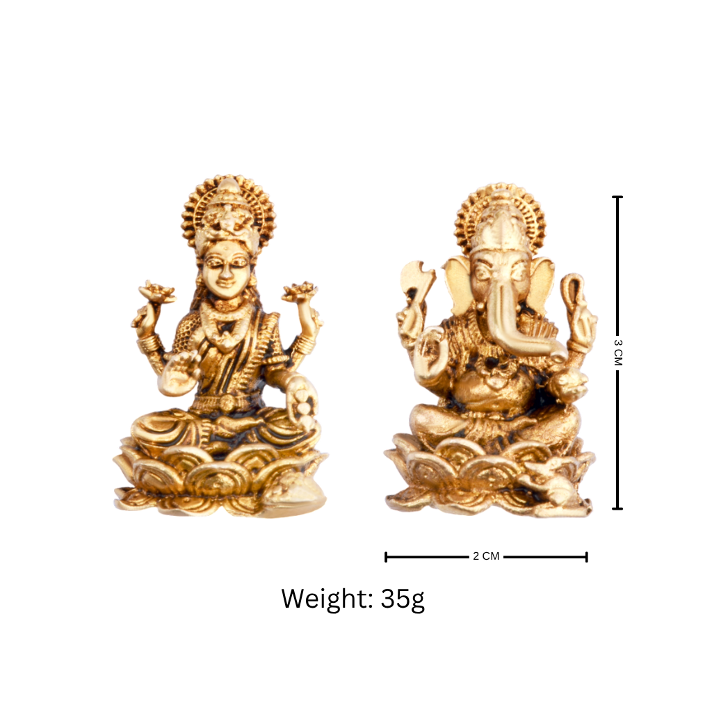 Brass Laxmi Ganesh 3CM