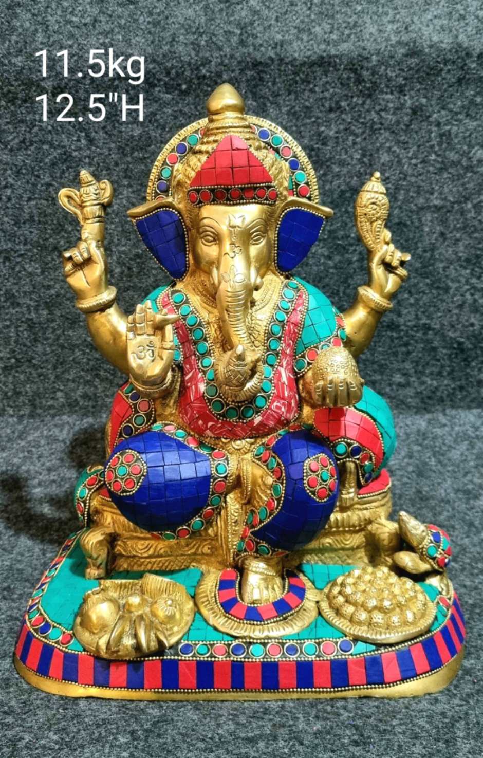 Brass Ganesh 11.5 Kg 12.5" Inches