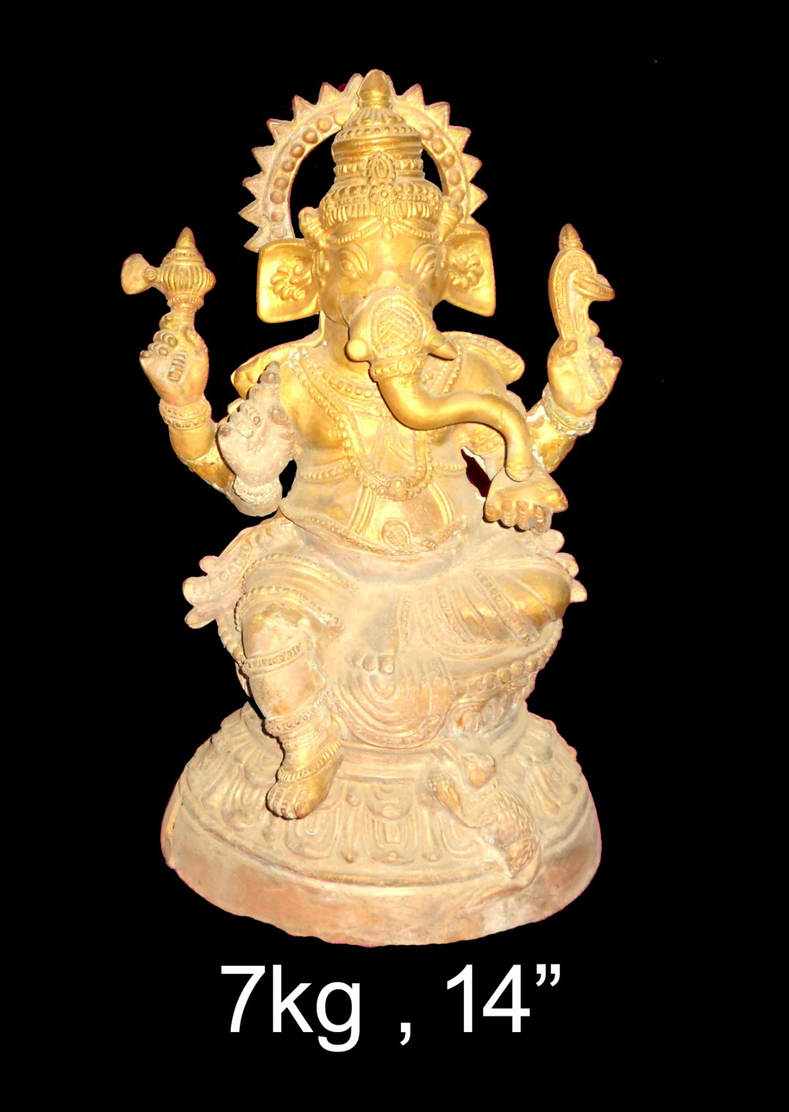 Brass Ganesh 7 Kg 14'' Inches
