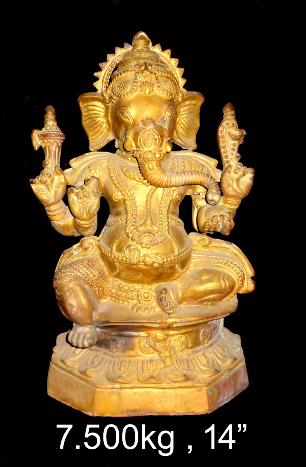 Brass Ganesh 7.500 Kg 14" Inches