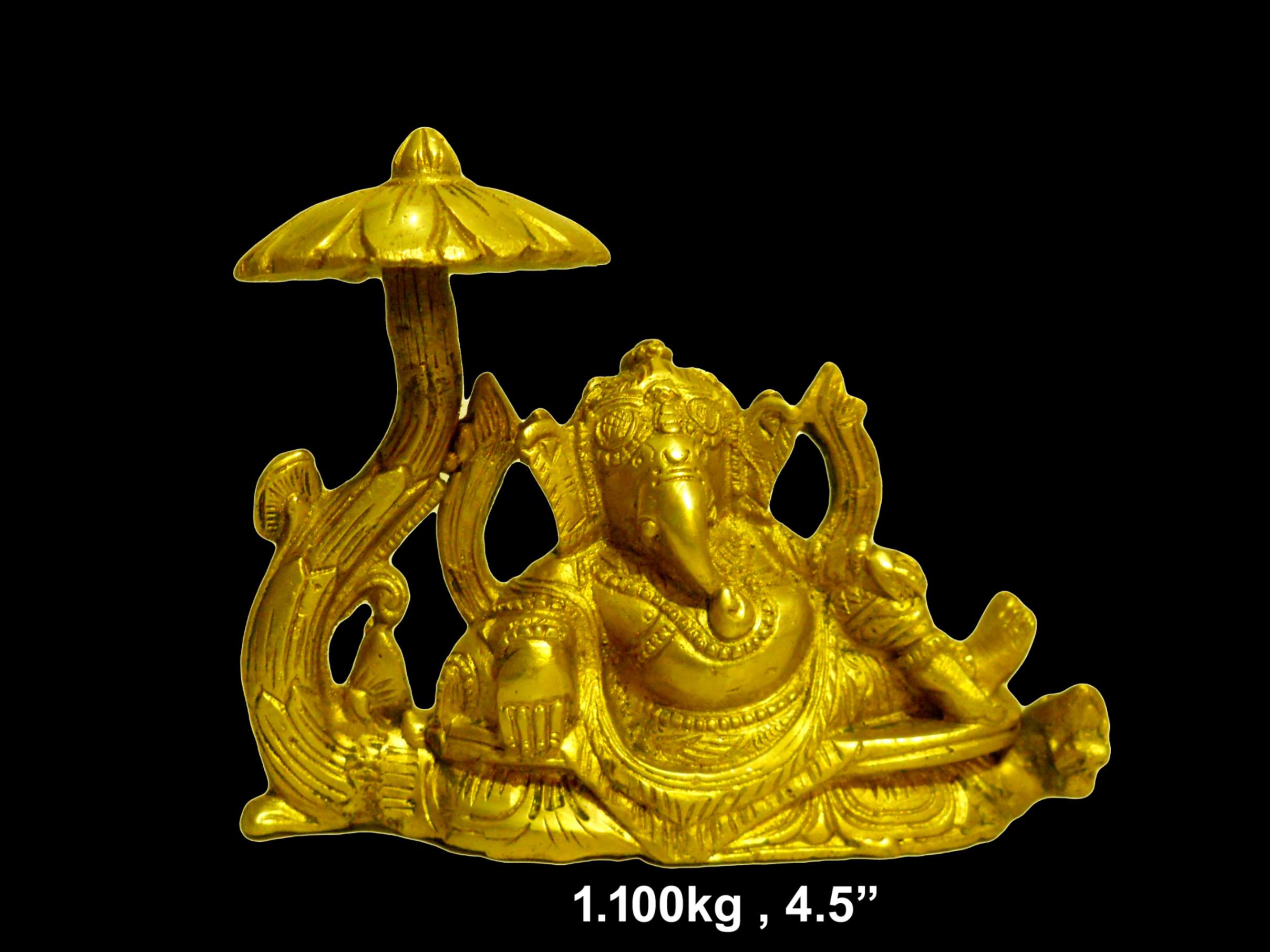 Brass Ganesh 1.100 Kg 4.5" Inches