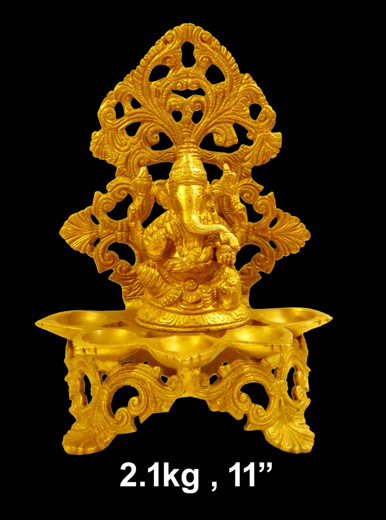 Brass Ganesh Deepak 2.100 Kg 11" Inches