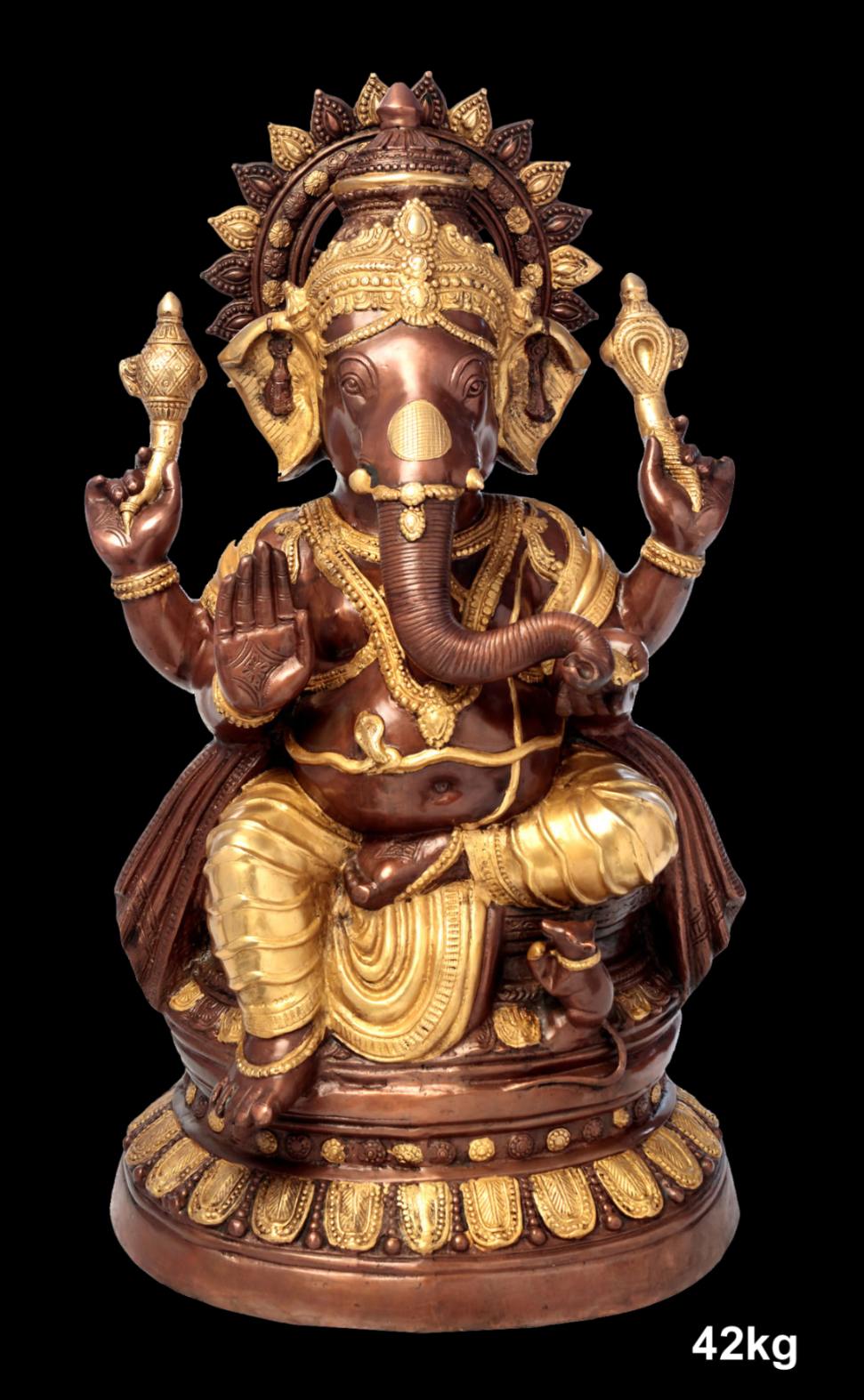 Brass Ganesh 42 Kg 35" Inches