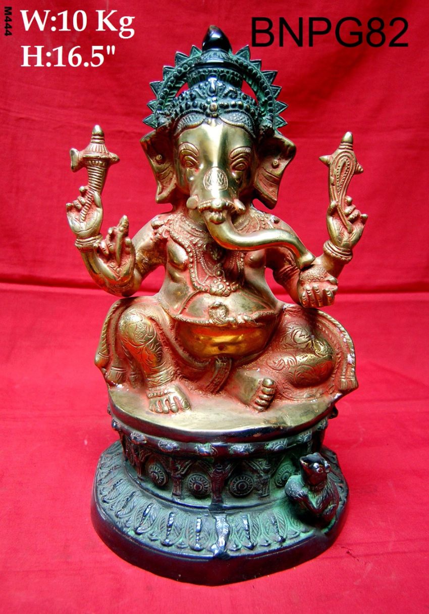 Brass Ganesh 10 Kg 16.5" Inches