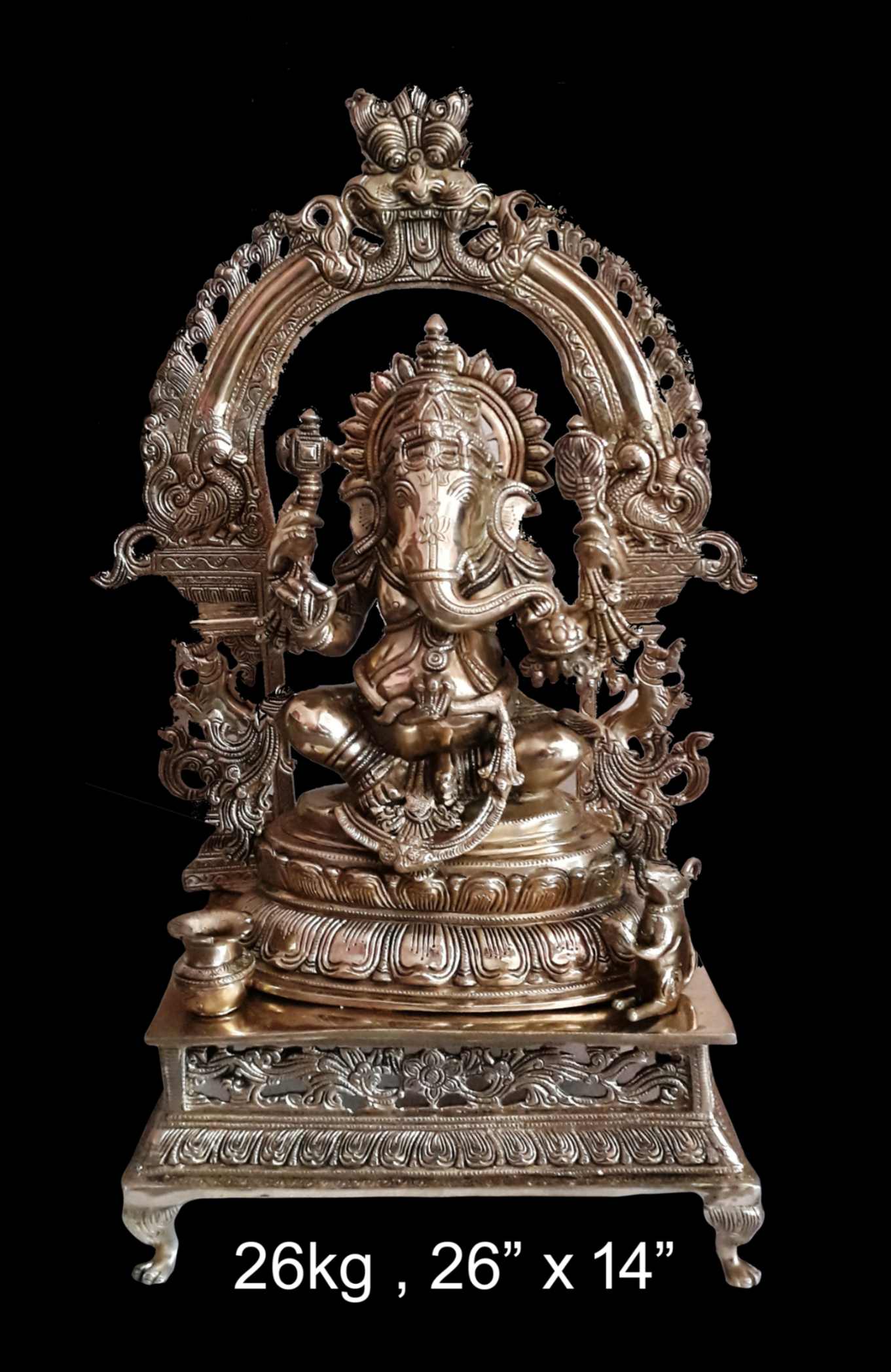 Brass Ganesh 26 Kg 26"x14" Inches