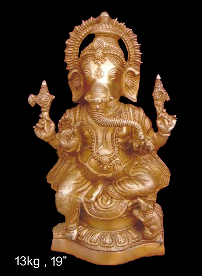 Brass Ganesh 13 Kg 19" Inches