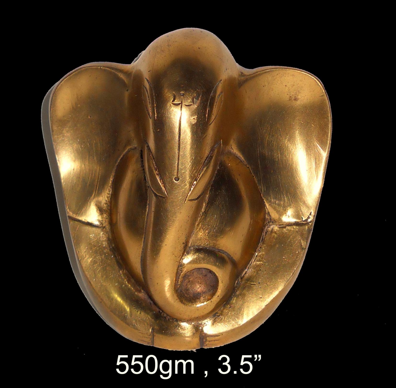 Brass Wall Hanging Ganesh 550 Gm 3.5 " Inches