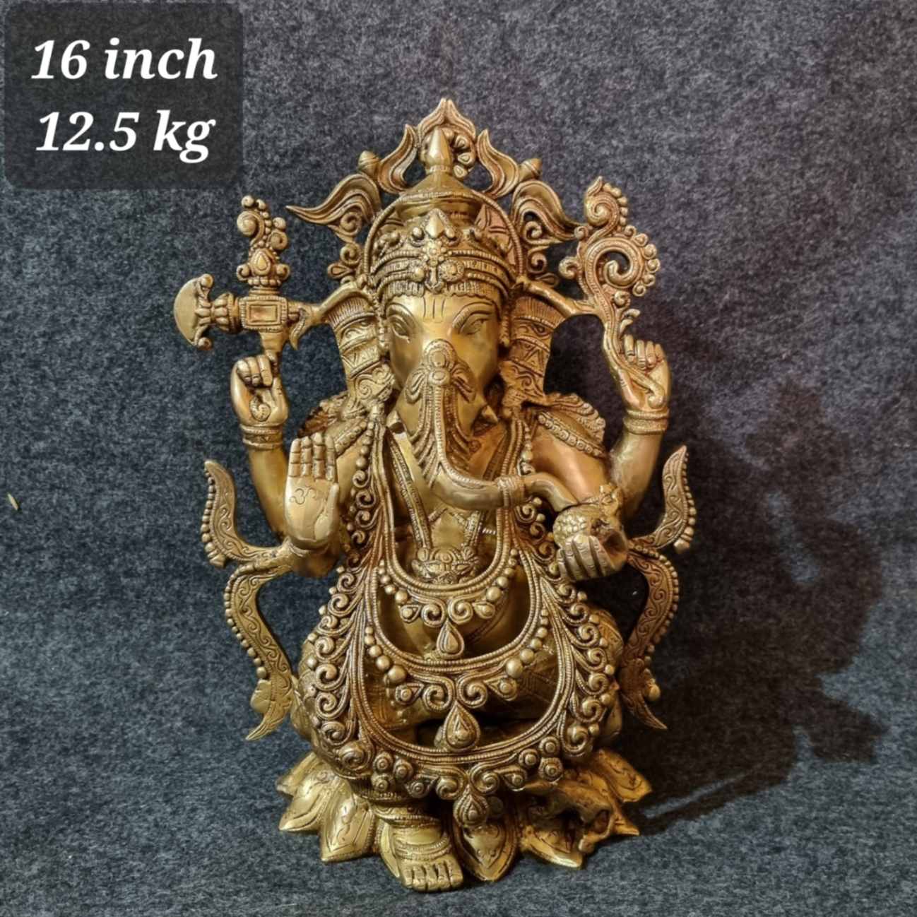 Brass Ganesh 12.5 Kg 16" Inches