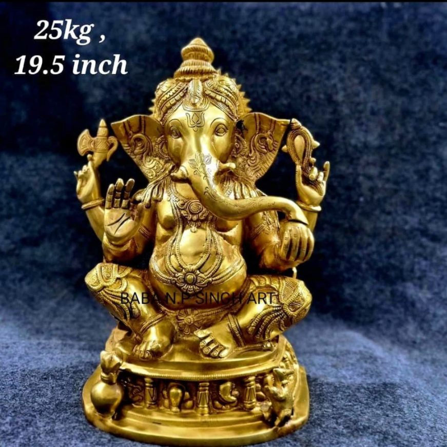 Brass Ganesh 25 Kg 19.5" Inches