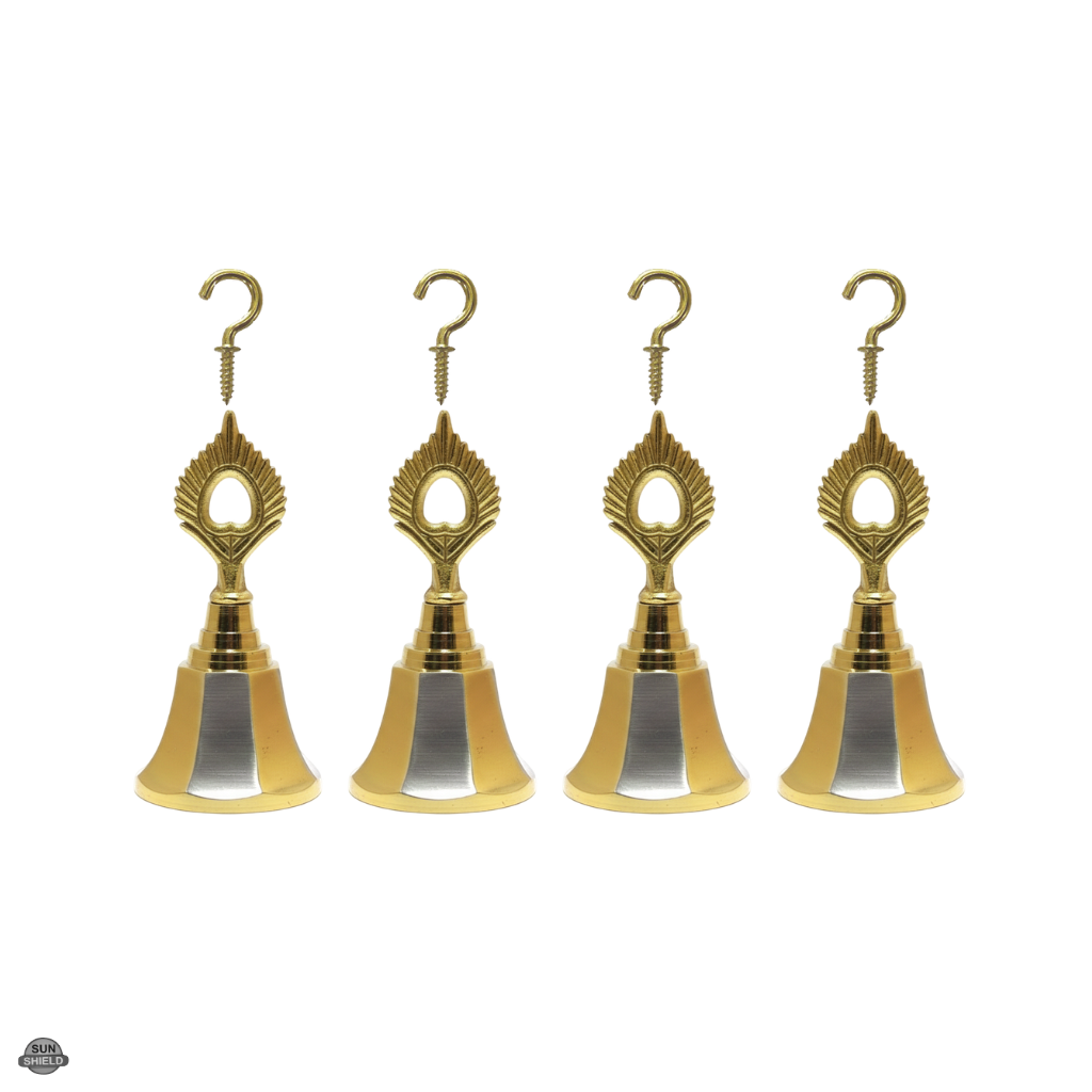 Hanging Bell Octa Silver Gold Finish