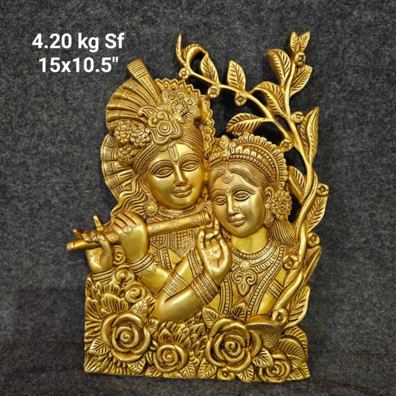 Brass Radha Krishna Wall Hanging 15*10.5'' 4.200Kg