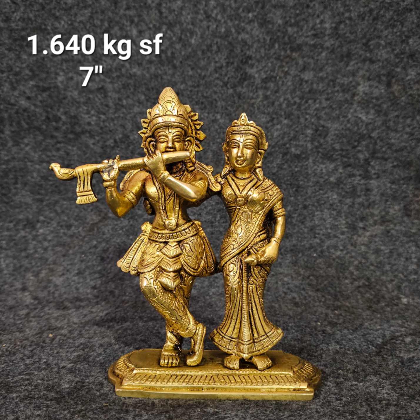 Brass Radha Krishna Idol 1.640 Kg 7''