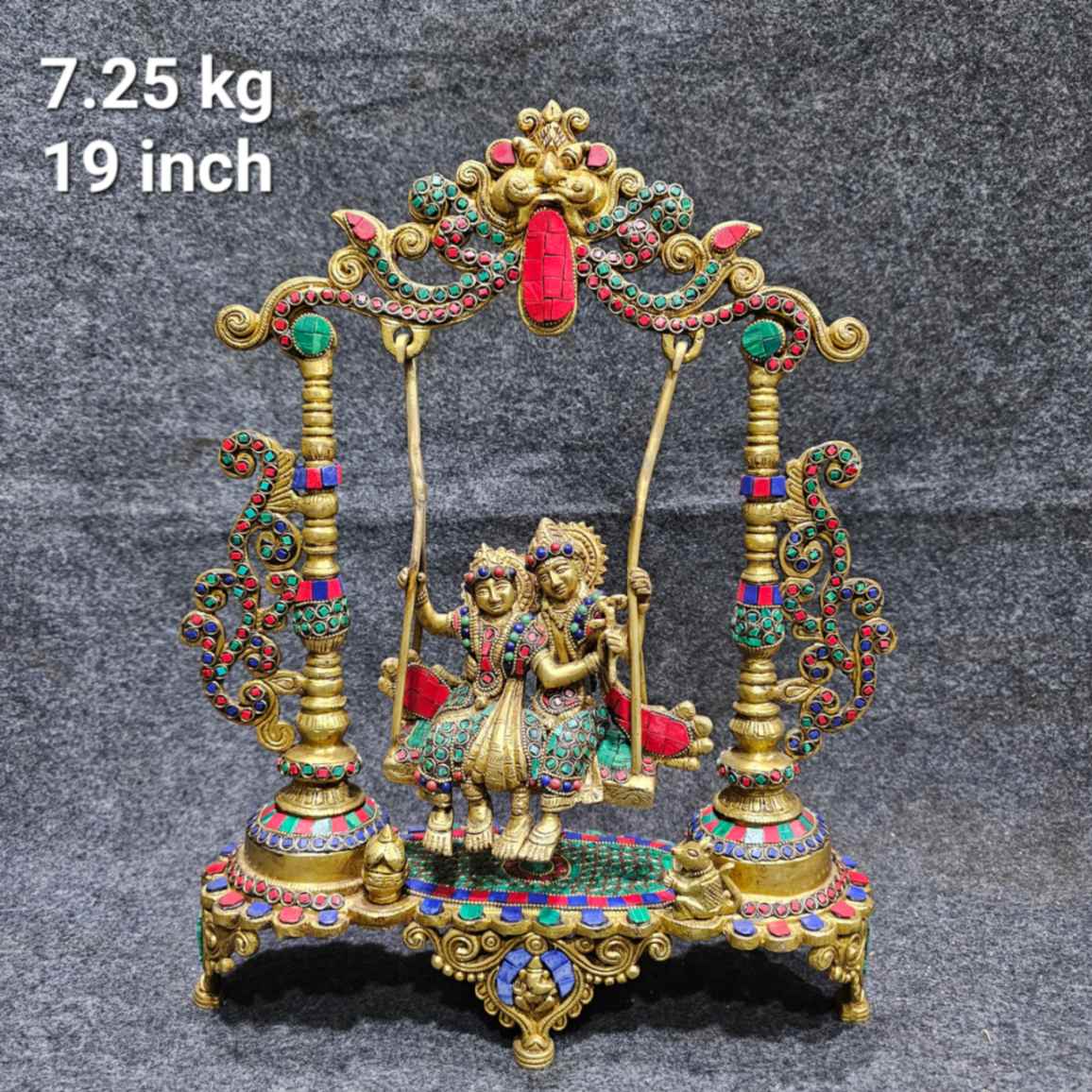 Brass Radha Krishna Jhula 7.25Kg 19''