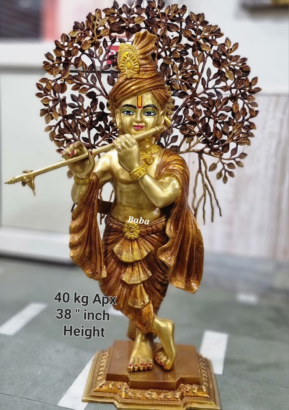 Brass Radha Krishna Idol 40Kg 38"Inch