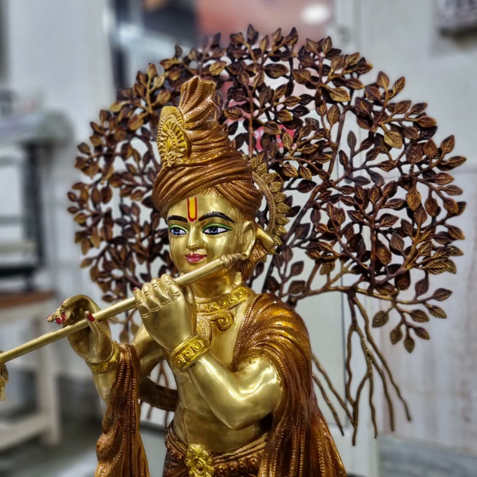 Brass Radha Krishna Idol 40Kg 38"Inch