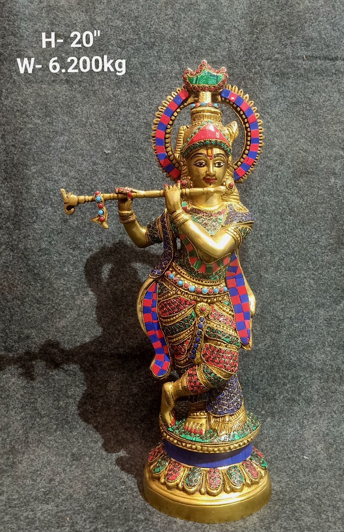 Brass Krishna Idol 6.200Kg 20''Inches