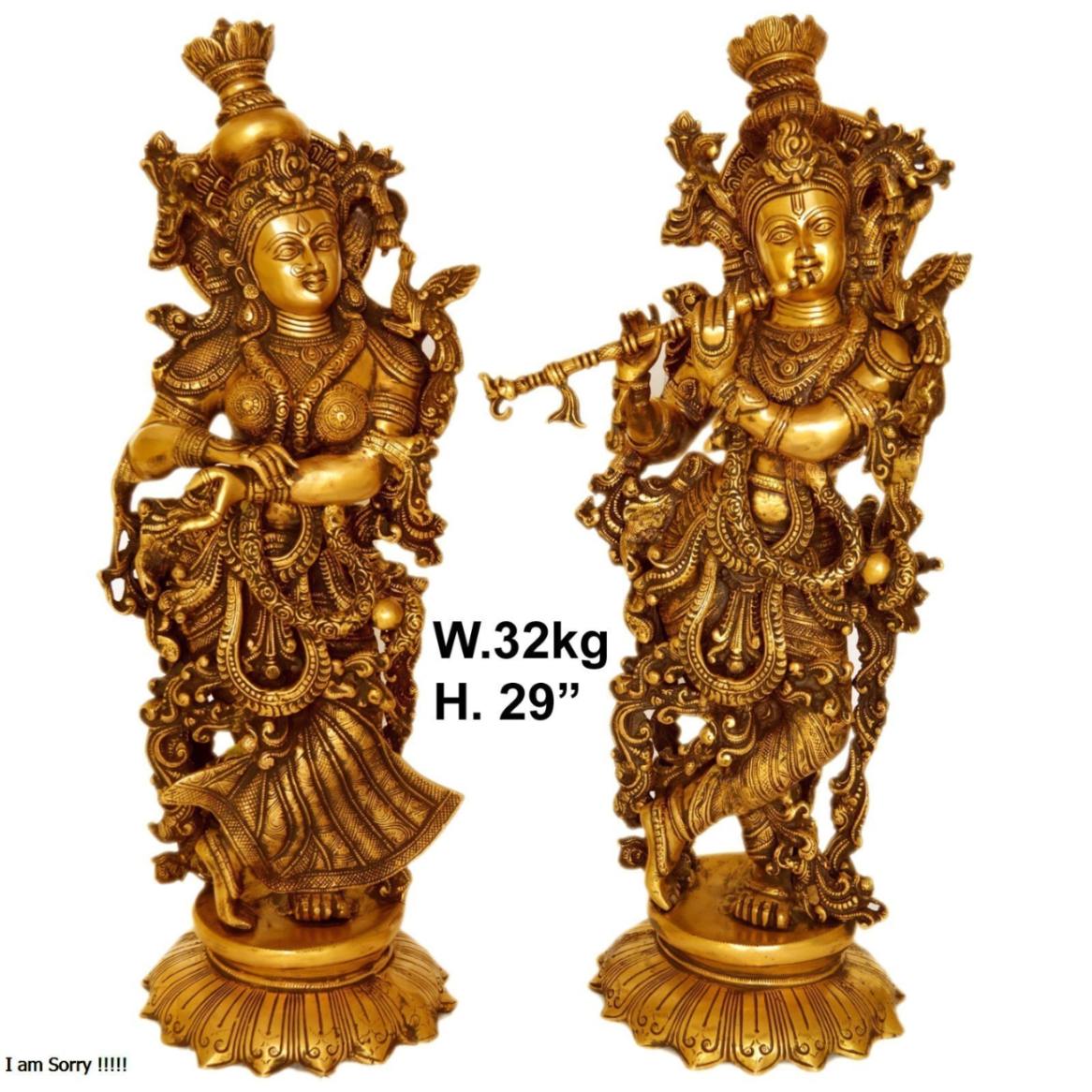 Brass Radha Krishna Idol 32kg 29''Inches