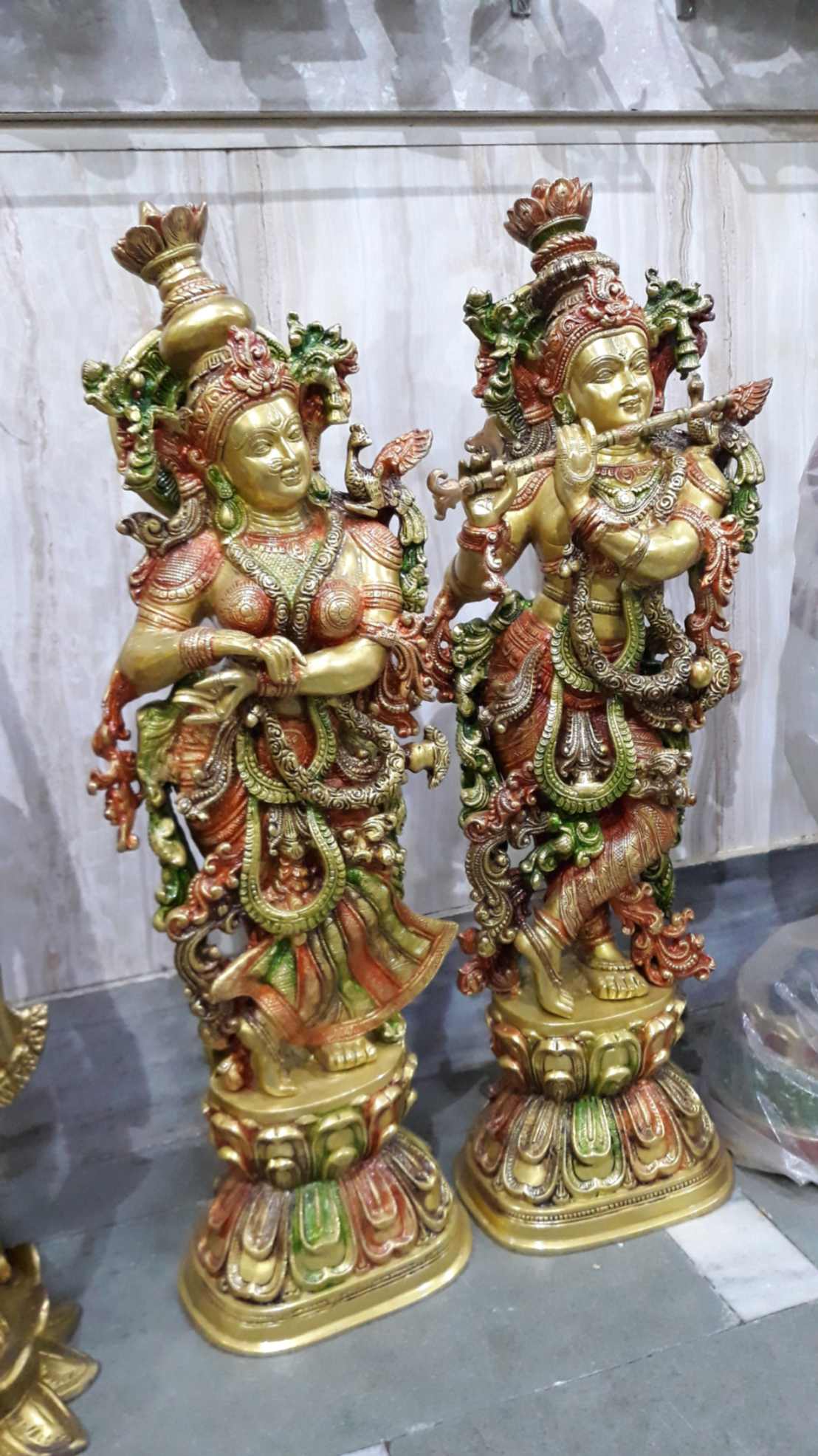 Brass Radha Krishna Idols 32Kg 29''Inches