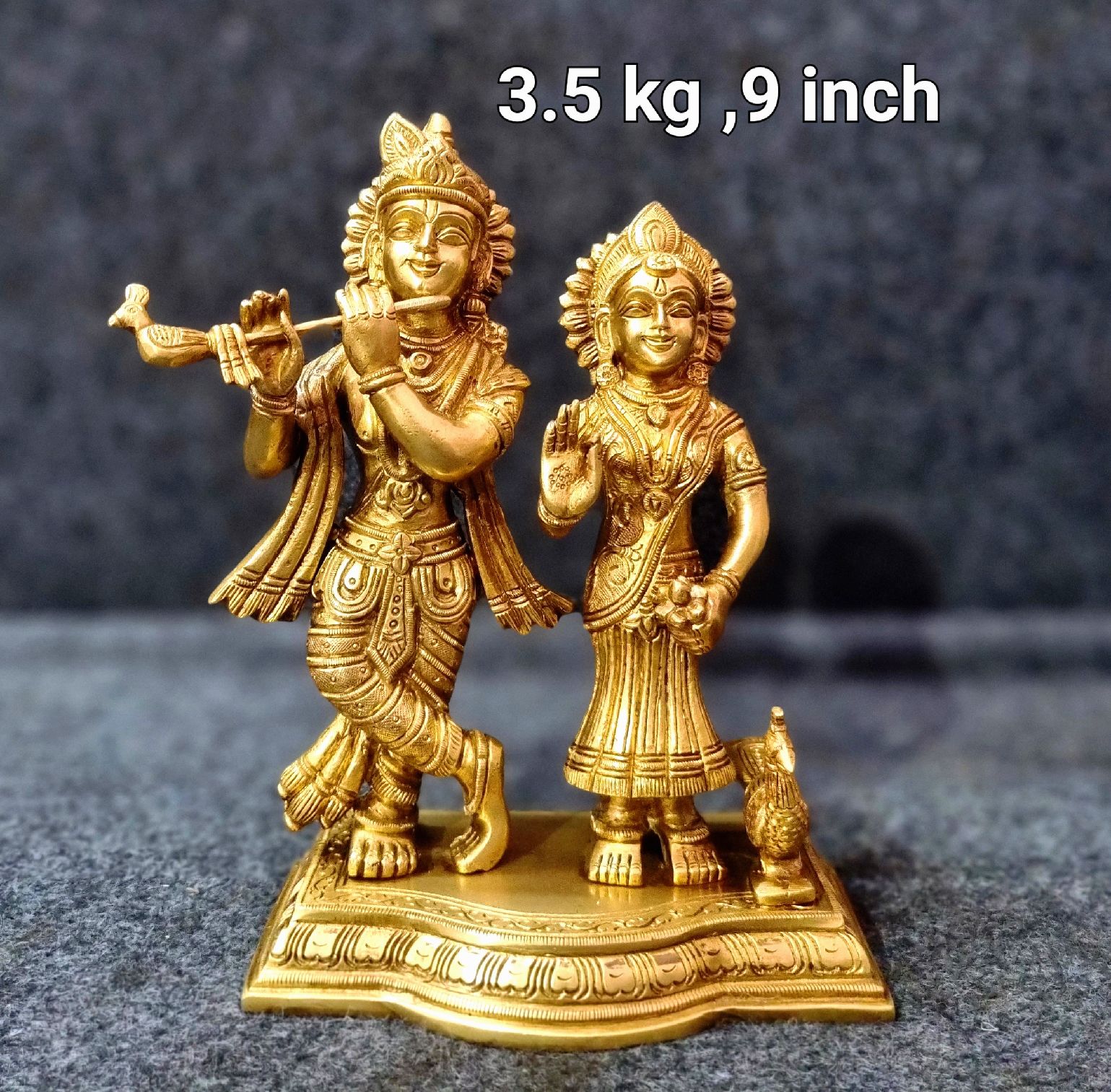 Brass Radha Krishna 3.5Kg 9"Inch