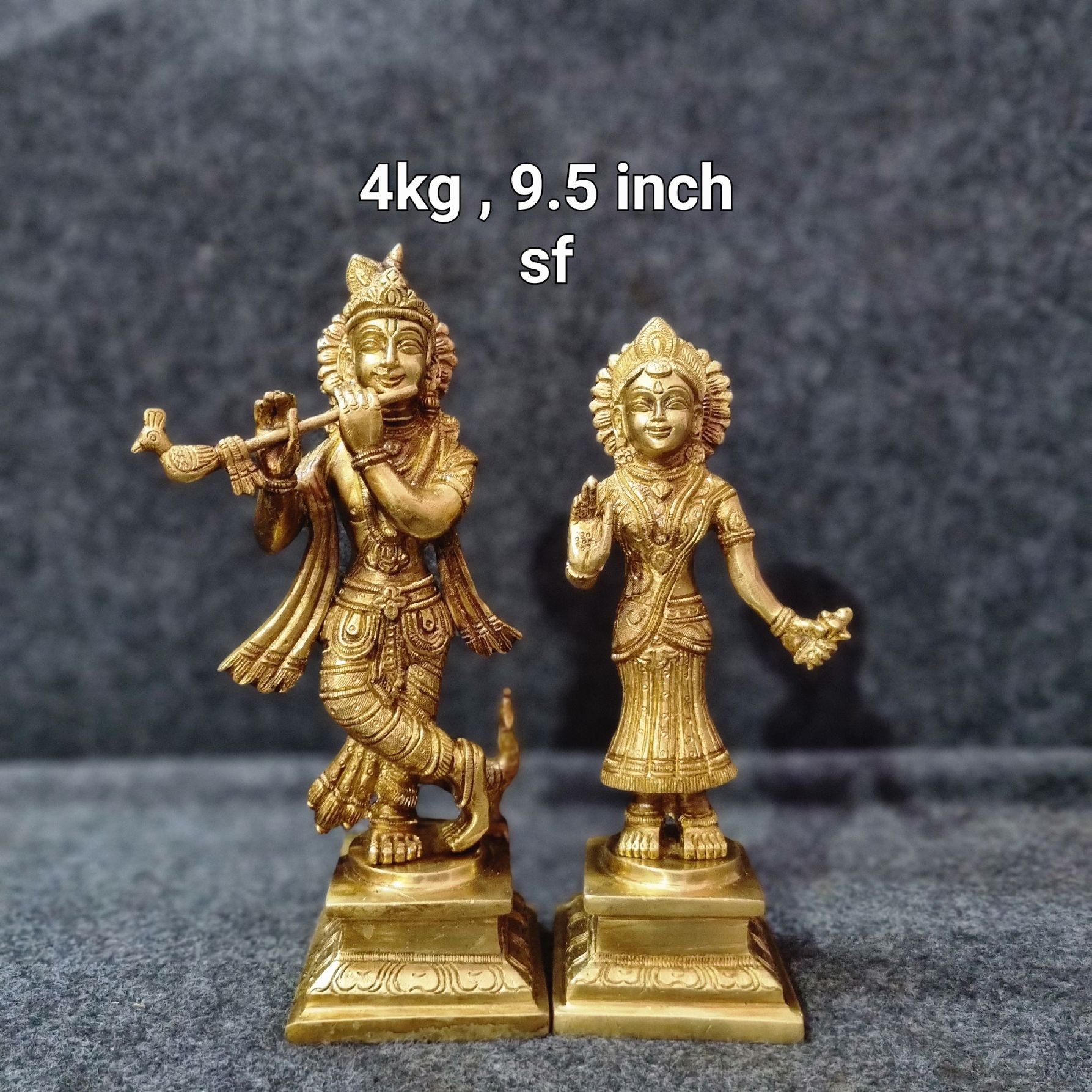 Brass Radha Krishna 4Kg 9.5"Inch Sf