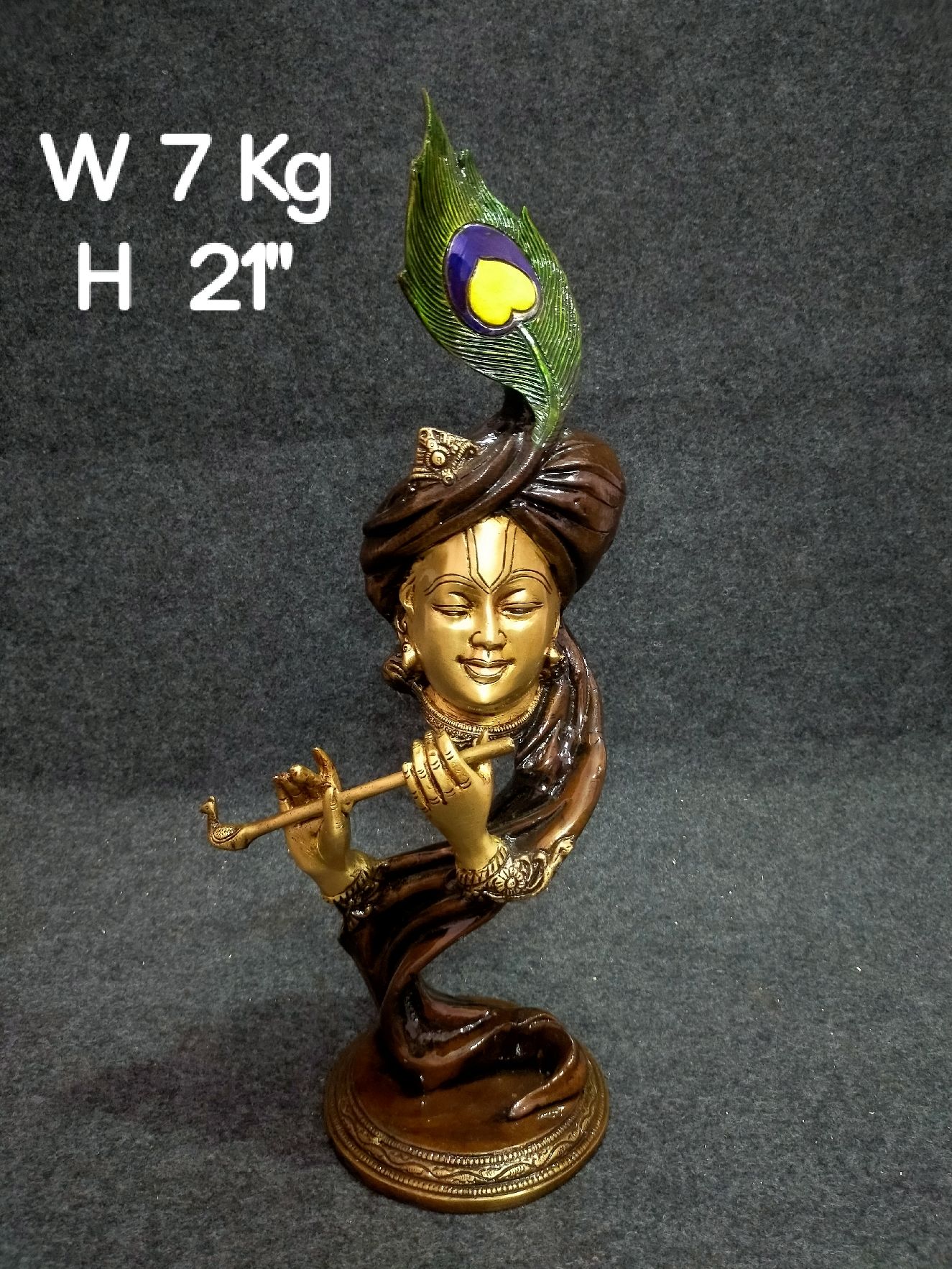Brass Decorative Krishna Idols 7 Kg 21" Inches