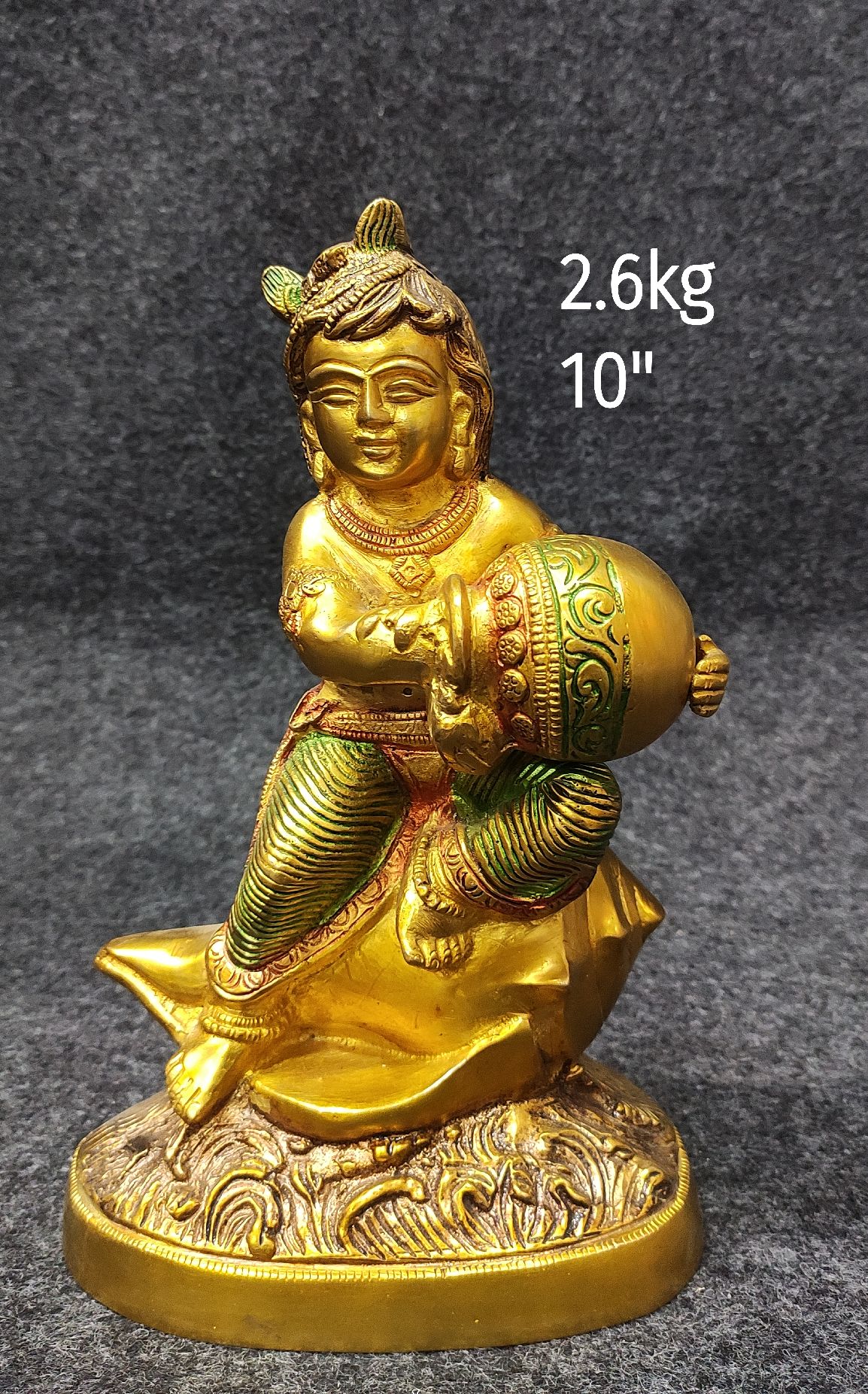 Brass Krishna Idols 2.6Kg 10" Inches