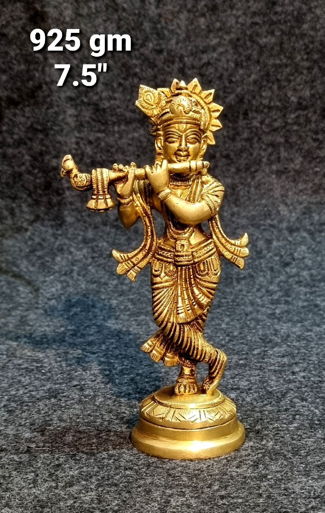 Brass Krishna Idols 925Gm 7.5"Inches