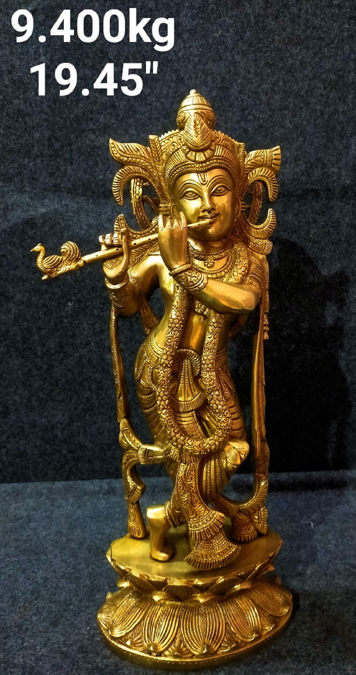 Brass Krishna 9.400Kg 19.45"inches