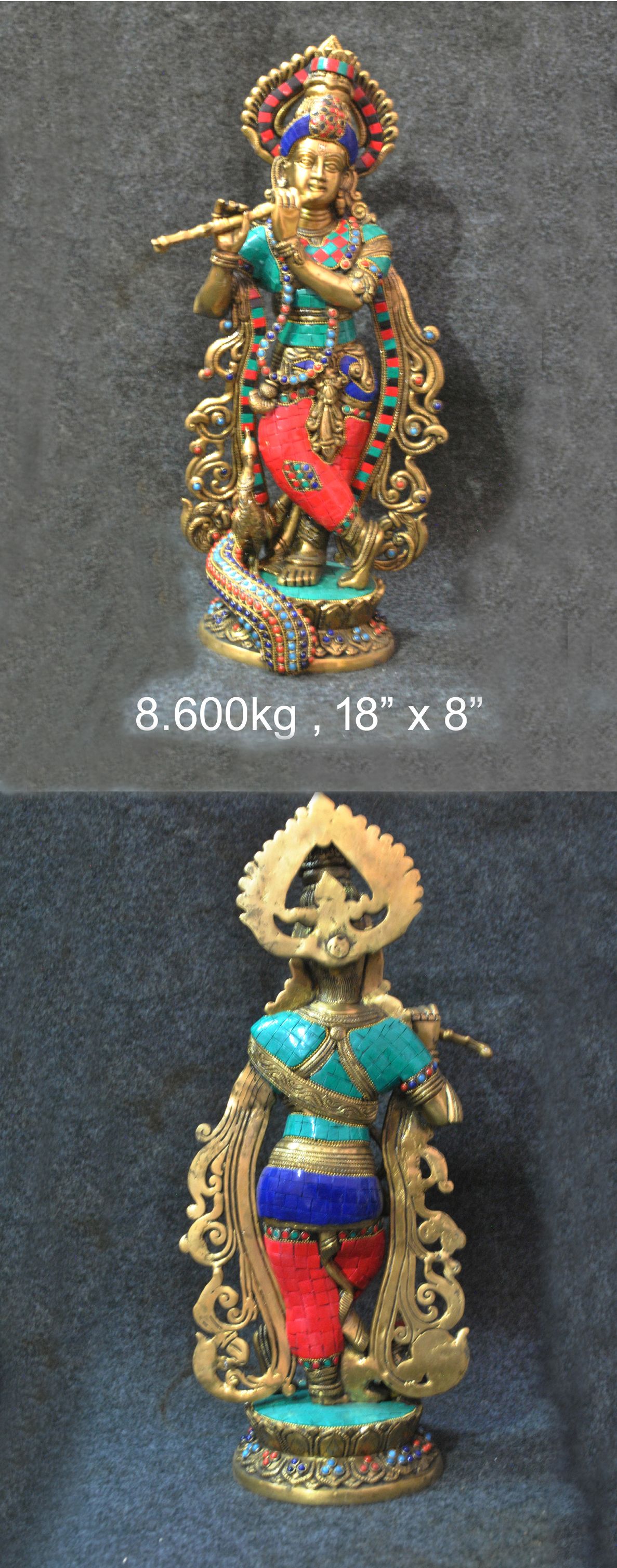 Brass Krishna 8.600Kg 18"Inches