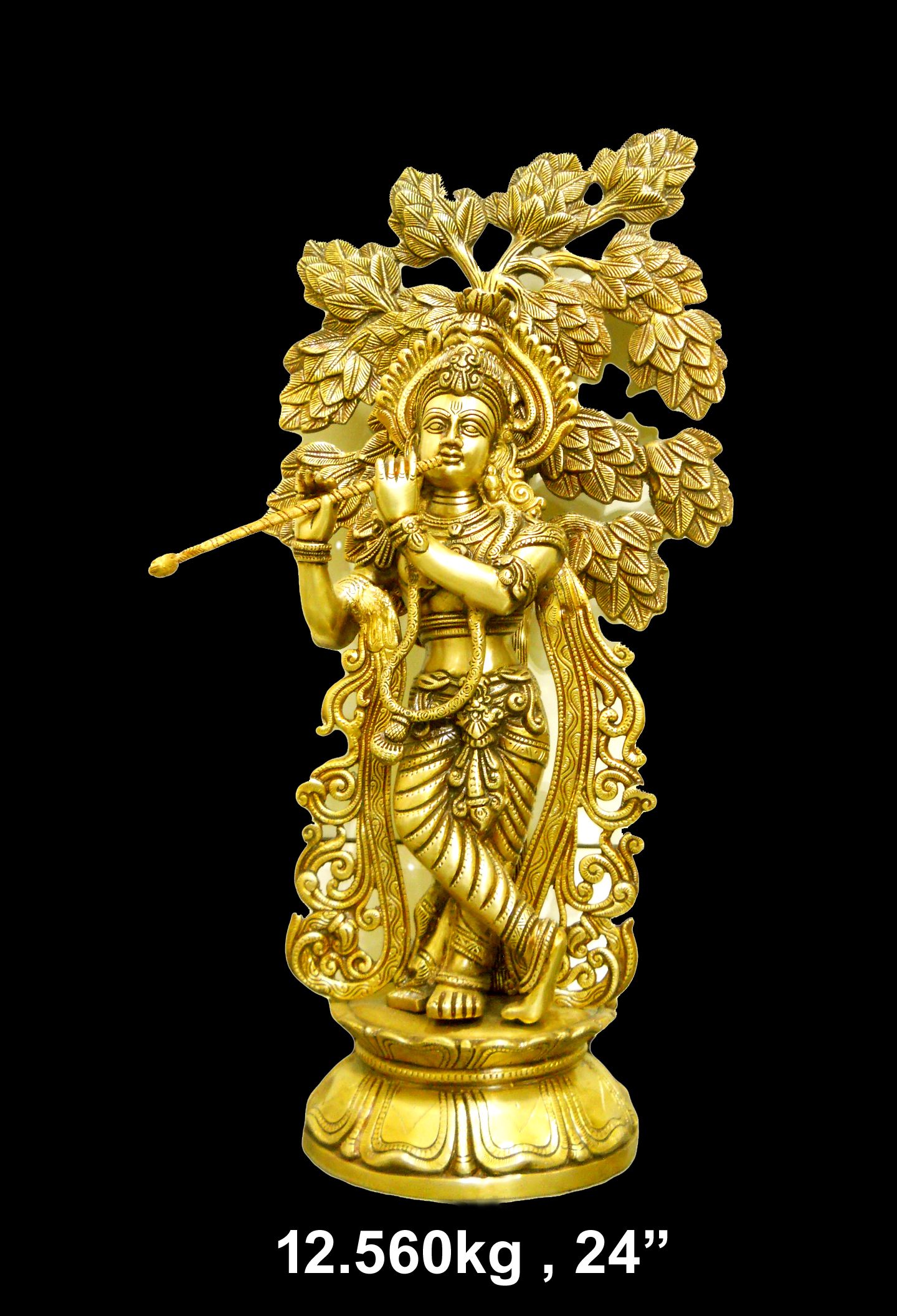 Brass Krishna With Tree 12.560Kg 24"Inches