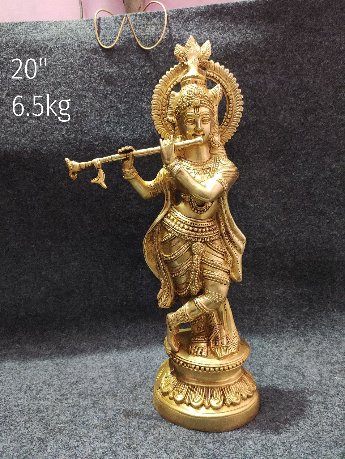 Brass Krishna Idols 6.5 Kg 20 '' Inches