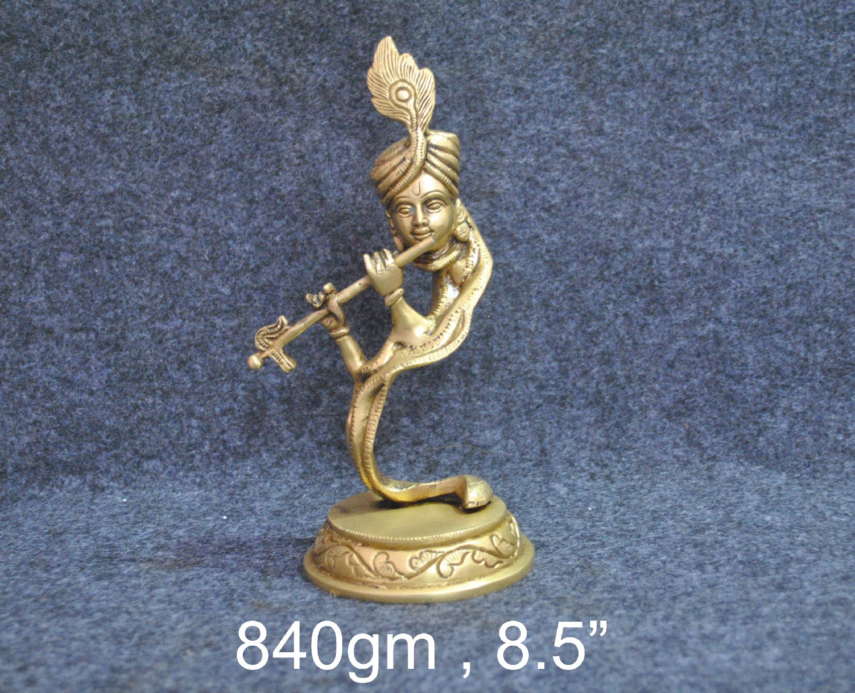 Brass Decorative Krishna 840 Gm 8.5" inches