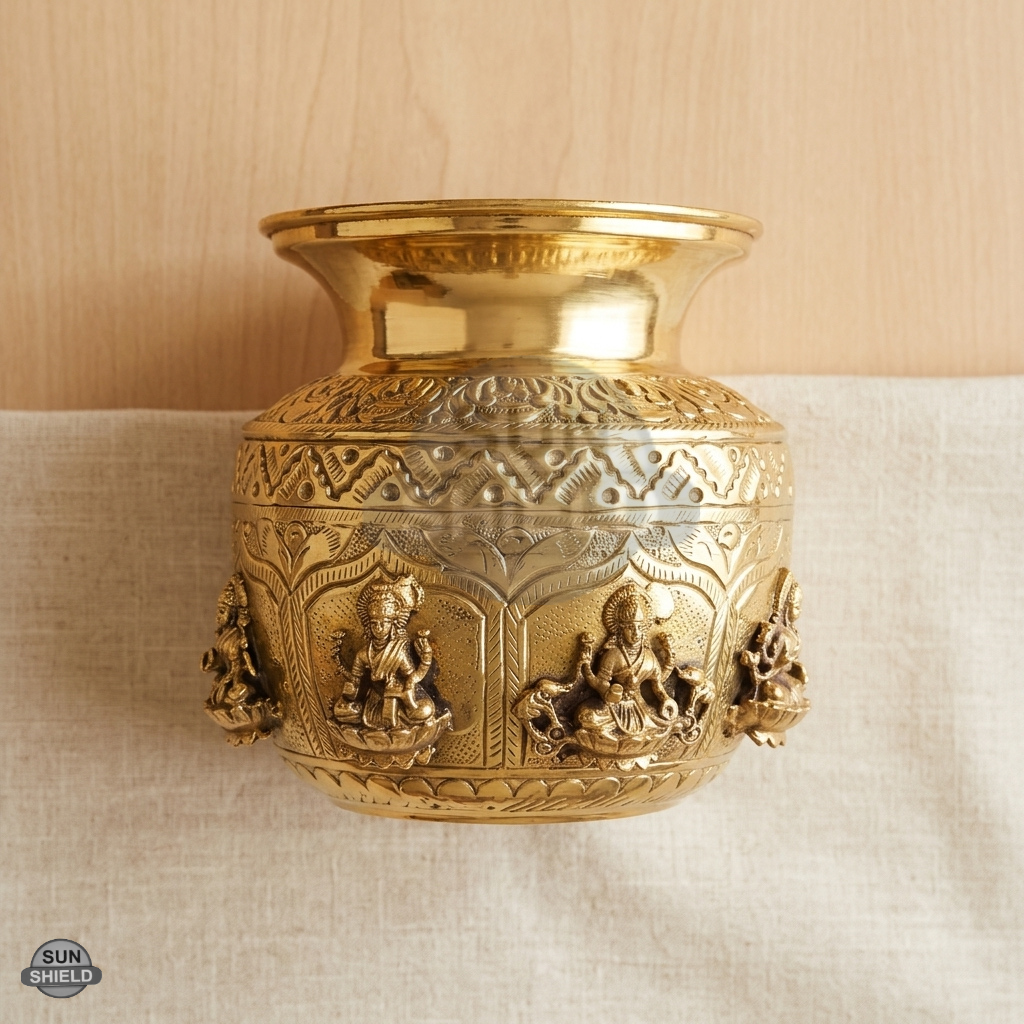 Handcrafted Asht Laxmi Kalash 5 Inch