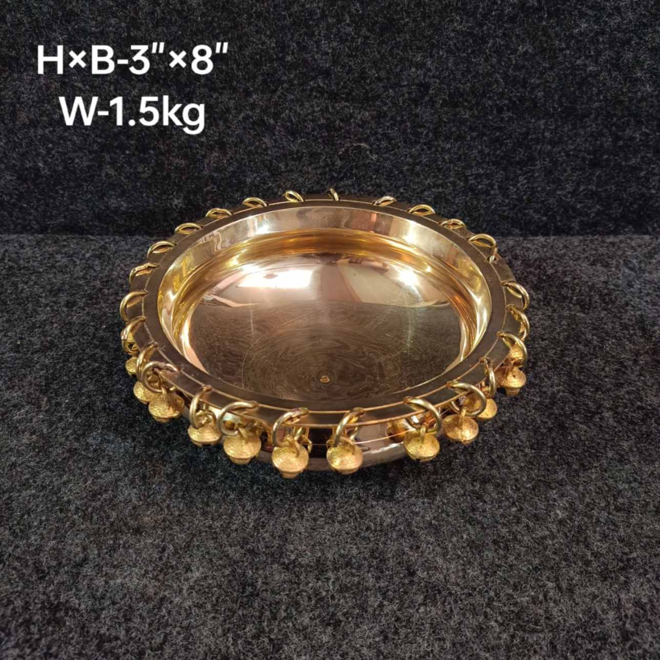 Brass Urli Ghongru 1.5kg, 8''