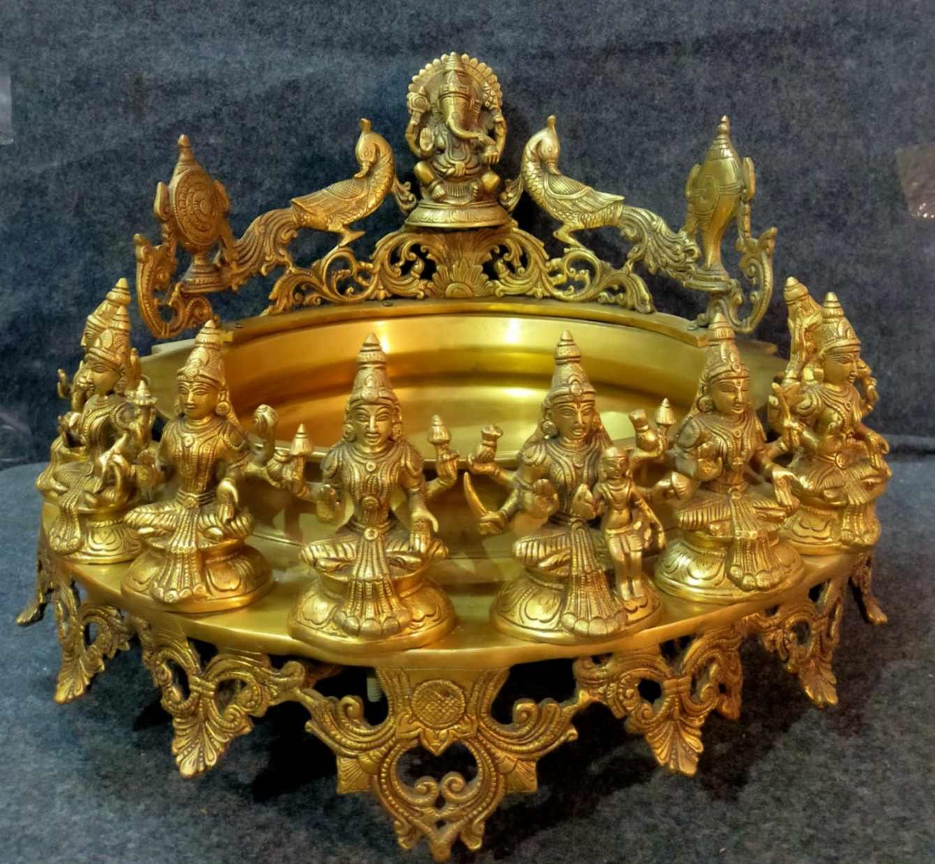 Brass Ashta Laxmi Urli.27.5kg, 16''*14''