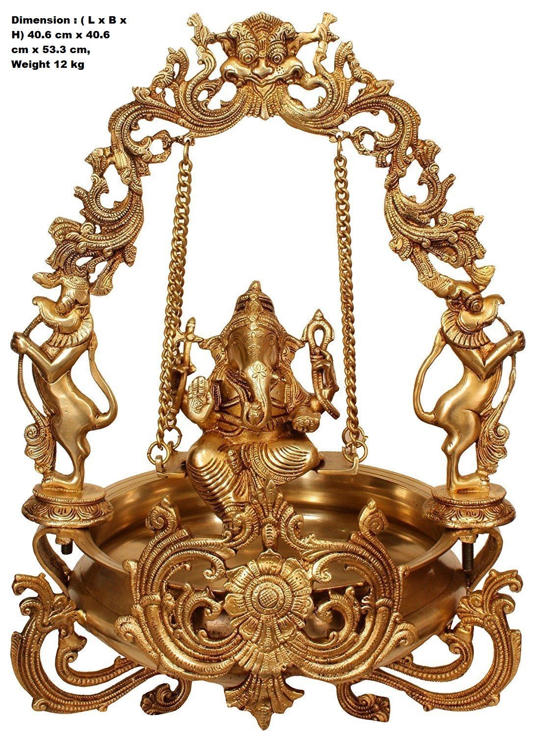 Brass Ganesha Jhula Urli 12kg, 18''