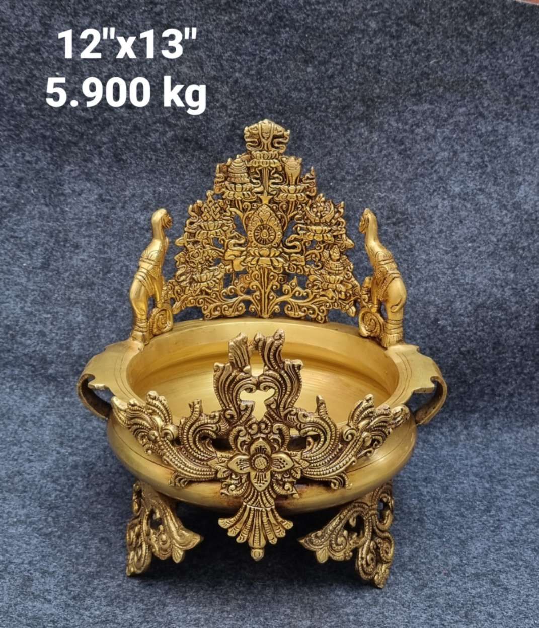 Brass Elephant Jali Urli. 6kg, 12''*13''