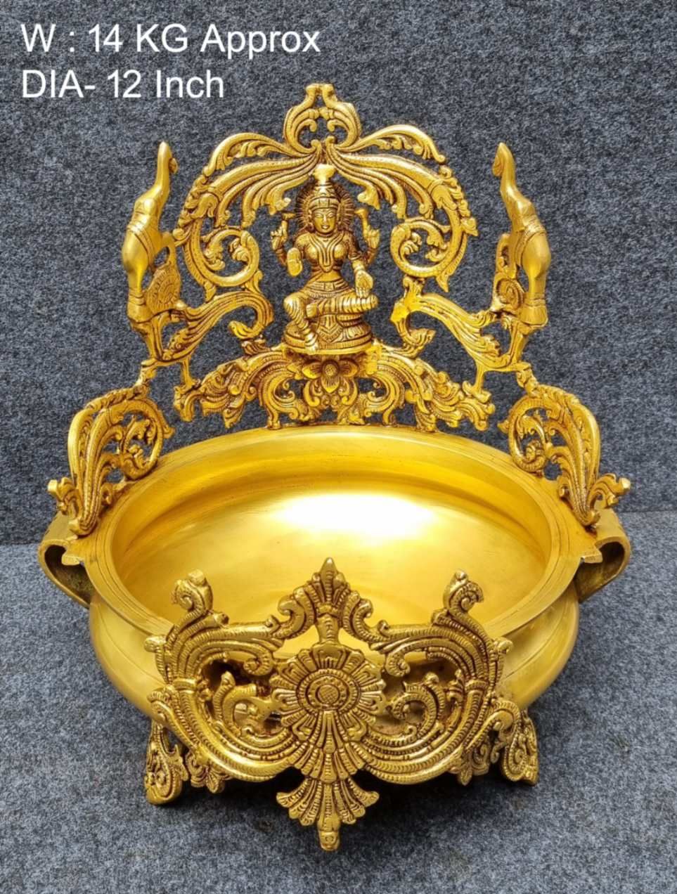 Brass Laxmi Urli. 14kg, 12''