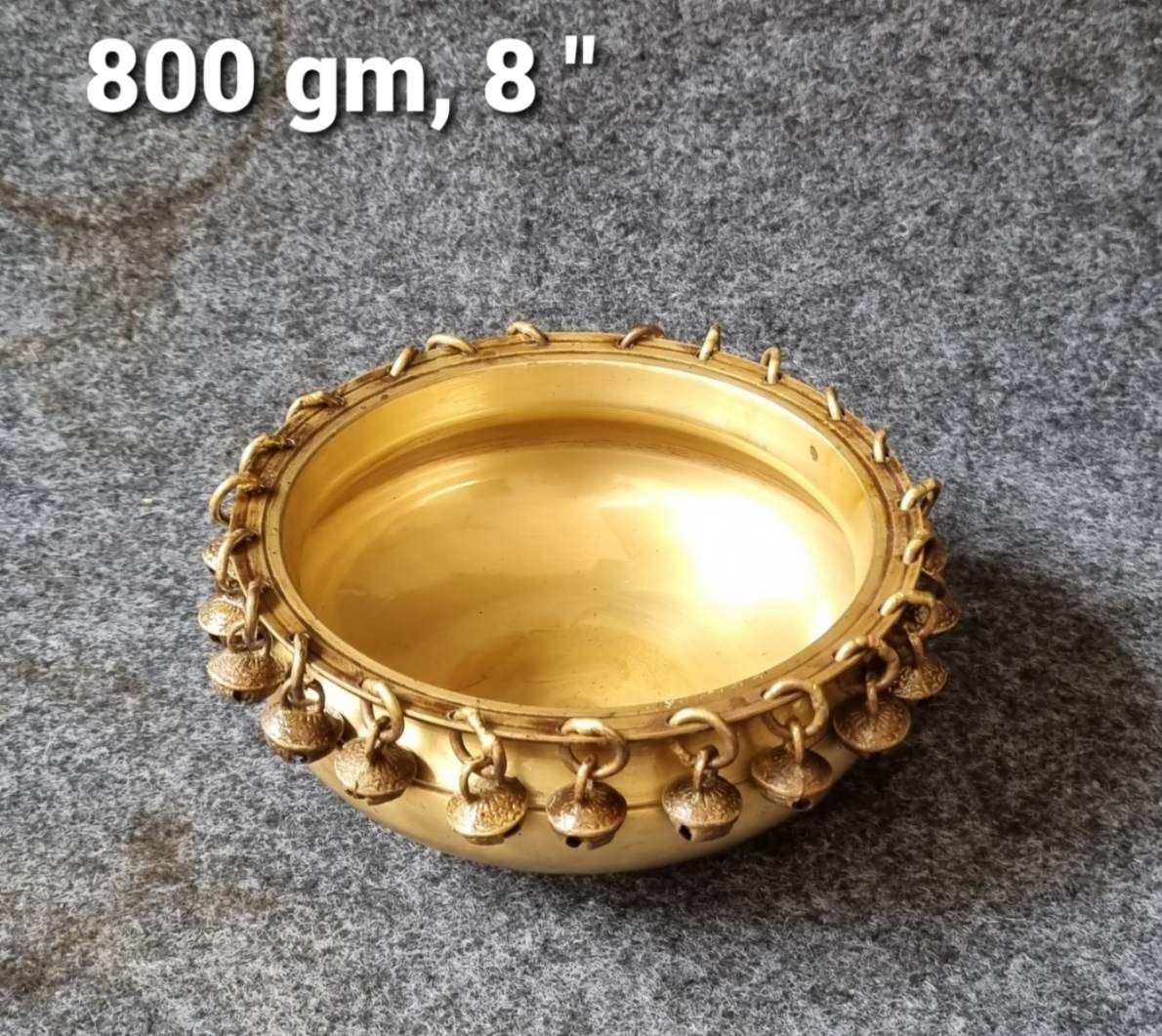 Brass Ghungroo Urli. 800 gm, 8''